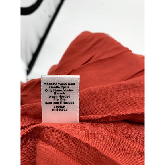 EVEREVE NWT Peyton Jensen Teddi Red Orange Abtract Maxi Dress // XS - Picture 5 of 6